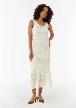 Langes Pointelle-Kleid mit verstellbaren Trägern-Comma Sale