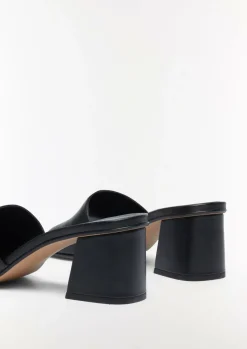 Leder-Sandalen mit Blockabsatz-Comma Sale