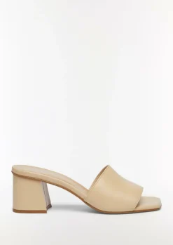 Leder-Sandalen mit Blockabsatz-Comma New