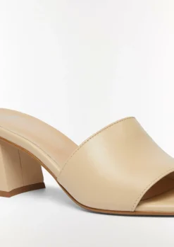 Leder-Sandalen mit Blockabsatz-Comma New