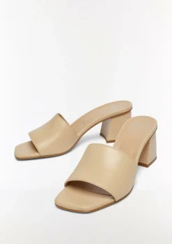 Leder-Sandalen mit Blockabsatz-Comma New