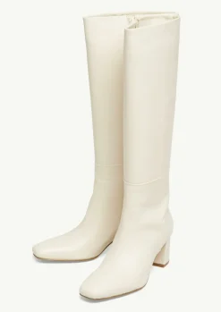 Lederstiefel mit Blockabsatz-Comma Outlet