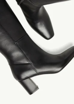 Lederstiefel mit Blockabsatz-Comma Fashion
