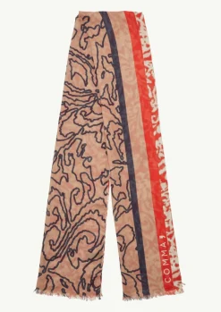 Leichter Schal mit All-over-Print aus Baumwollmix-Comma Outlet