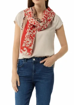 Leichter Schal mit All-over-Print aus Baumwollmix-Comma Outlet