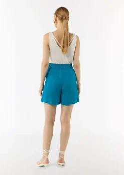 Leichte Shorts aus Lyocell mit Bindegürtel-Comma Sale