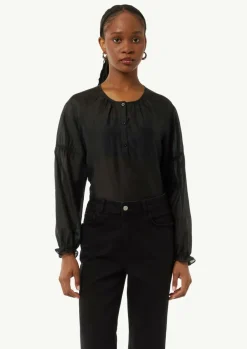 Leicht transparente Raglan-Bluse mit Ärmel-Detail-Comma Sale
