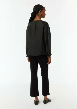 Leicht transparente Raglan-Bluse mit Ärmel-Detail-Comma Sale