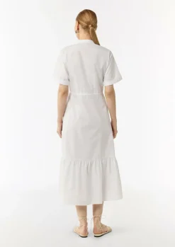 Leicht transparentes Midikleid mit Eingrifftaschen in taillierter Passform-Comma Outlet