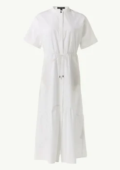 Leicht transparentes Midikleid mit Eingrifftaschen in taillierter Passform-Comma Outlet