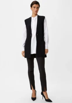 Lockere Baumwollbluse mit halber Knopfleiste-Comma Outlet