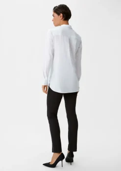 Lockere Baumwollbluse mit halber Knopfleiste-Comma Outlet