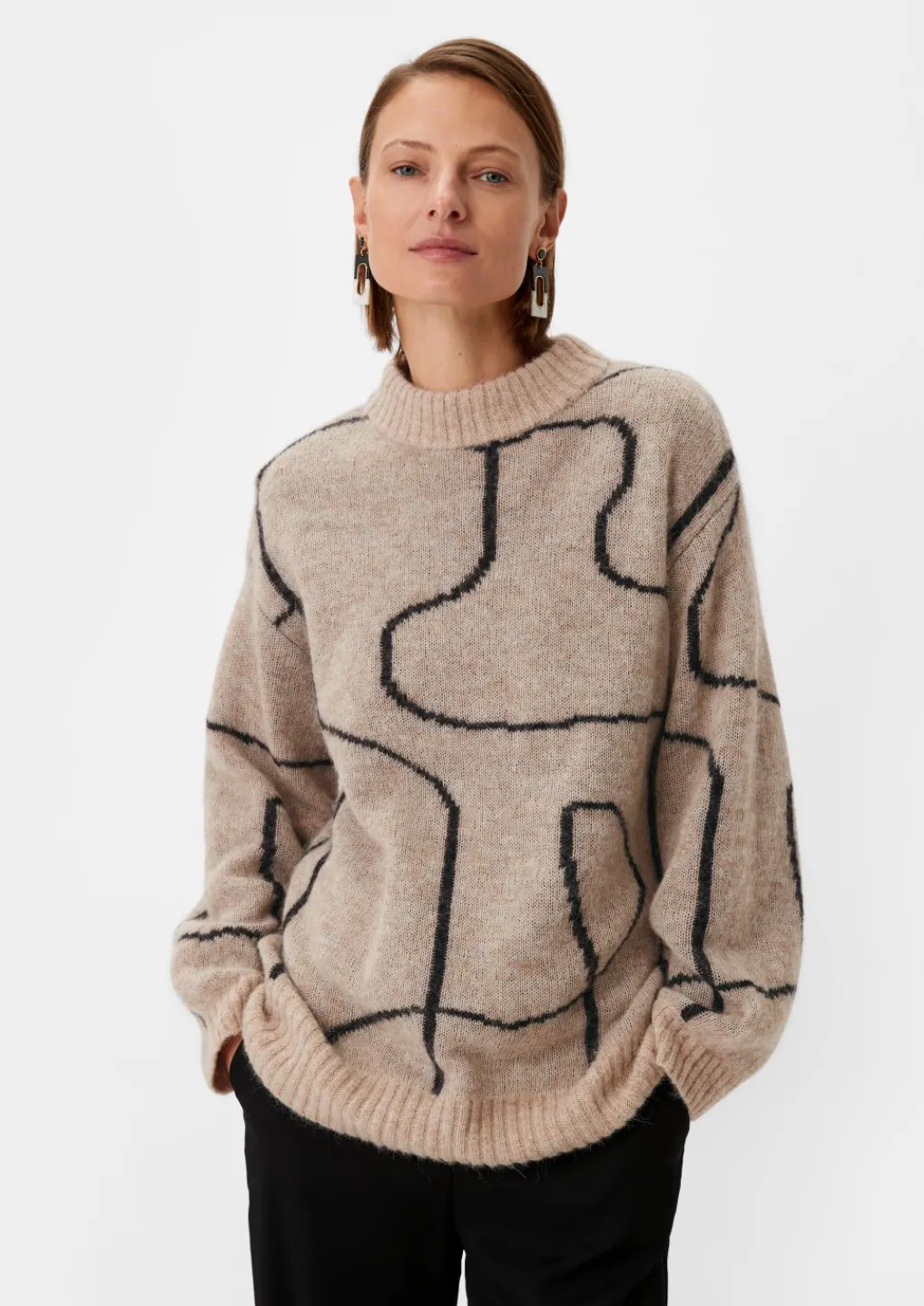 Lockerer Strickpullover mit Alpakawolle-Comma Outlet