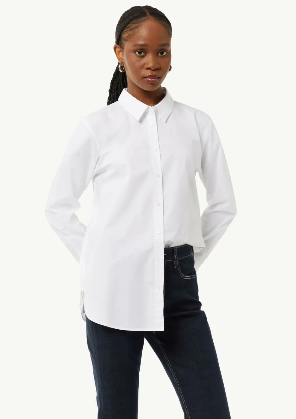 Locker geschnittene Baumwollbluse mit Eingrifftaschen-Comma Discount