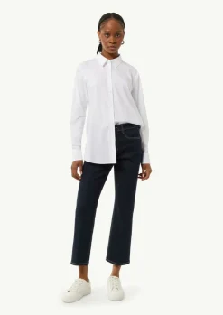 Locker geschnittene Baumwollbluse mit Eingrifftaschen-Comma Discount