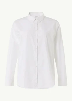 Locker geschnittene Baumwollbluse mit Eingrifftaschen-Comma Discount