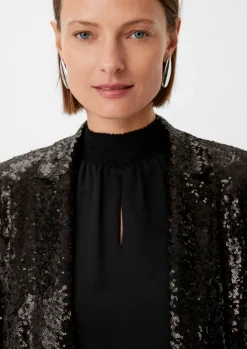 Longblazer mit Pailletten-Comma Discount