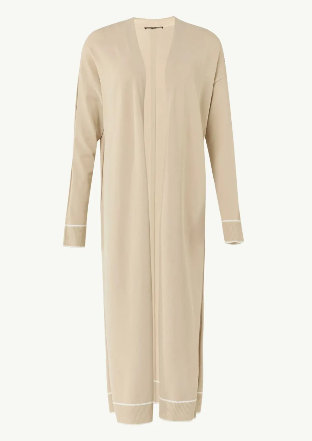 Long-Cardigan mit Kontrastdetails und seitlichen Schlitzen-Comma Online
