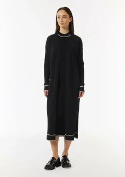 Long-Cardigan mit Kontrastdetails und seitlichen Schlitzen-Comma Discount