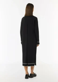 Long-Cardigan mit Kontrastdetails und seitlichen Schlitzen-Comma Discount