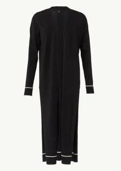 Long-Cardigan mit Kontrastdetails und seitlichen Schlitzen-Comma Discount
