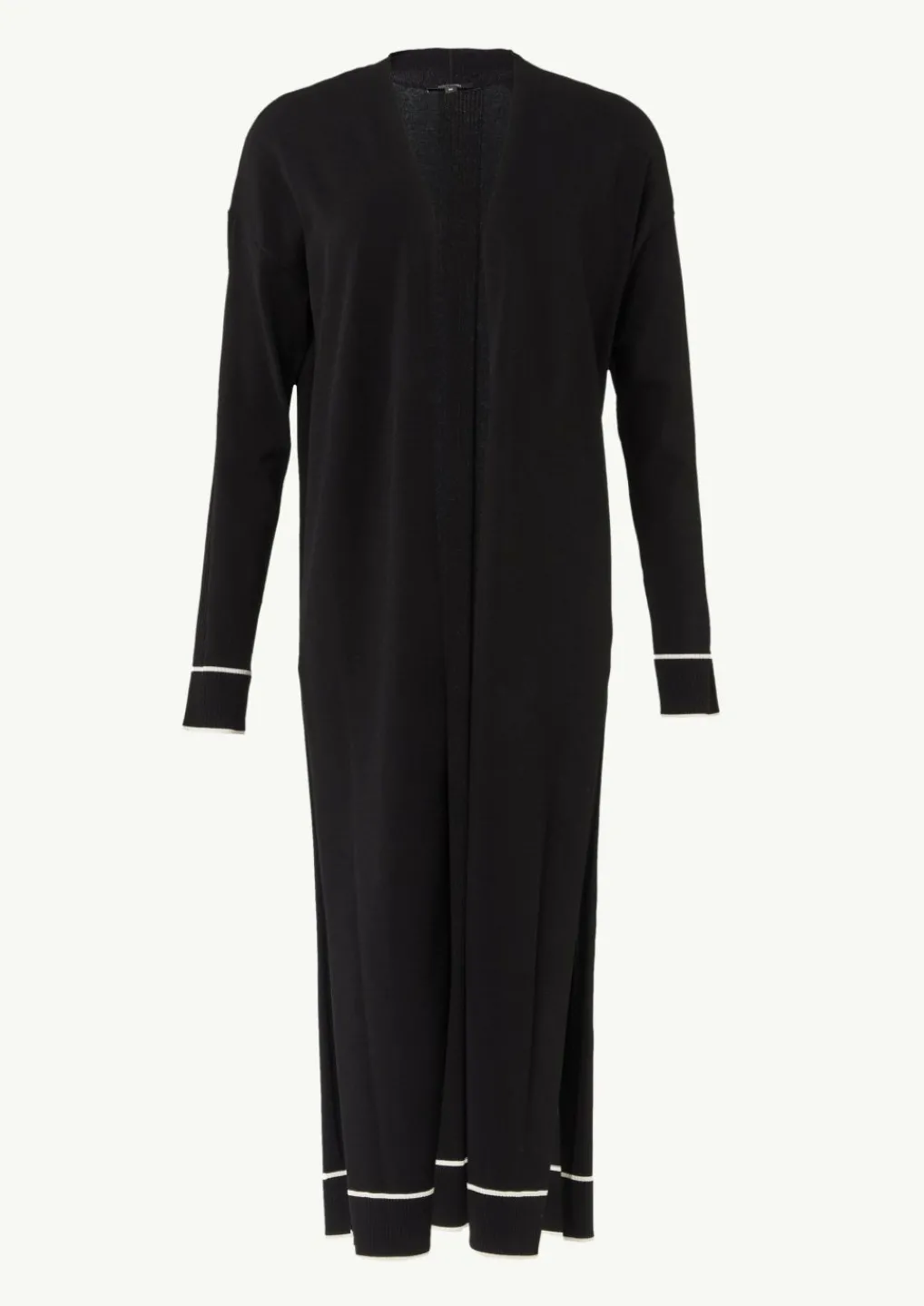 Long-Cardigan mit Kontrastdetails und seitlichen Schlitzen-Comma Discount