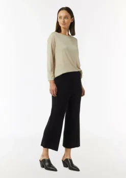 Longsleeve aus Strickjersey mit U-Boot-Ausschnitt-Comma New