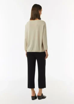 Longsleeve aus Strickjersey mit U-Boot-Ausschnitt-Comma New