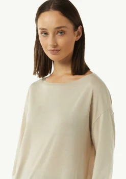 Longsleeve aus Strickjersey mit U-Boot-Ausschnitt-Comma New