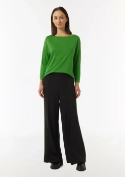 Longsleeve aus Strickjersey mit U-Boot-Ausschnitt-Comma Hot