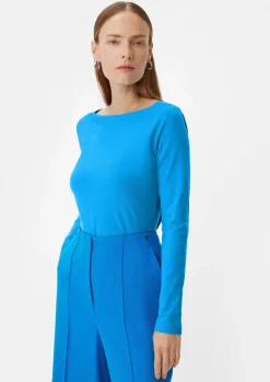 Longsleeve mit eckigem Ausschnitt-Comma New
