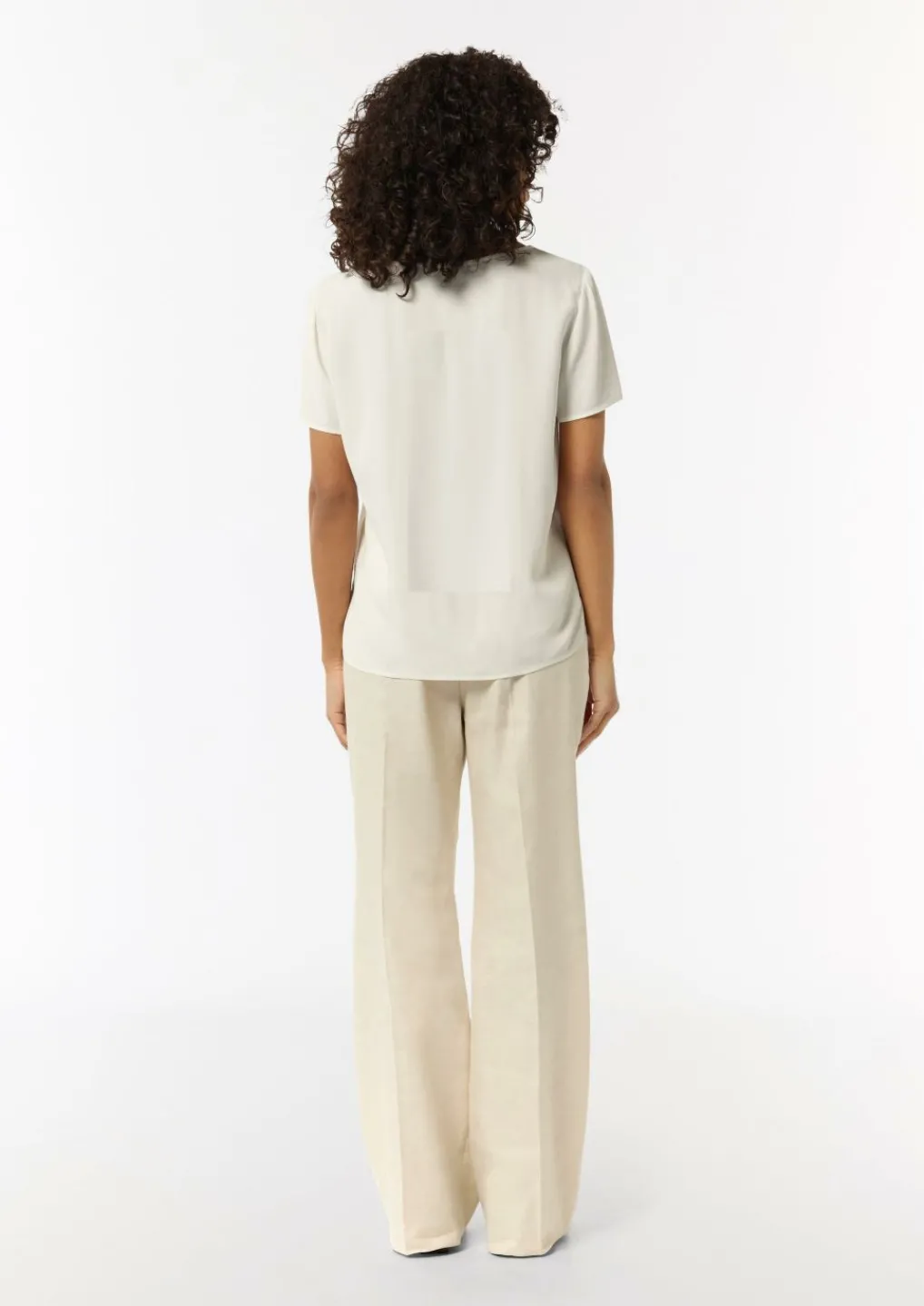 Loose-Fit-Shirt aus Crêpe mit Spitzen-Detail-Comma New