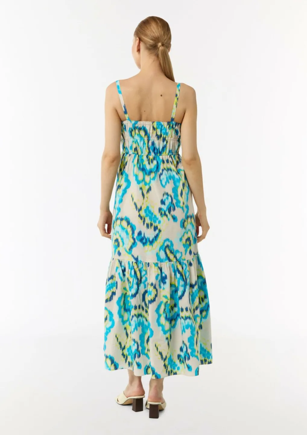 Luftiges Baumwollkleid in Maxi-Länge mit Smok-Detail-Comma Clearance