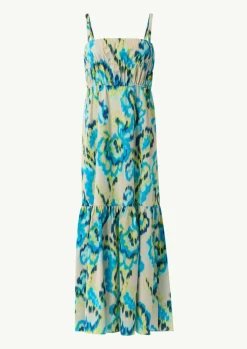 Luftiges Baumwollkleid in Maxi-Länge mit Smok-Detail-Comma Clearance
