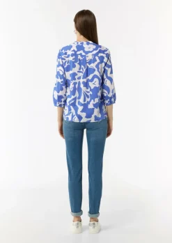 Lyocellbluse mit Faltendetail und 3/4-Ärmeln-Comma Fashion