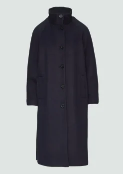 Mantel mit Strickkragen und Faltendetail am Ärmel-Comma Sale