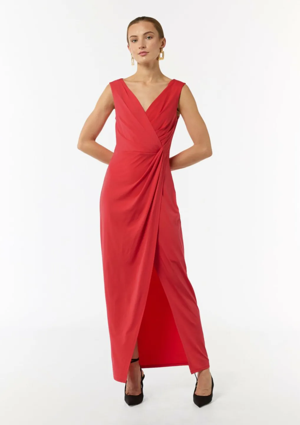 Maxi-Kleid mit Crêpestruktur-Comma Sale