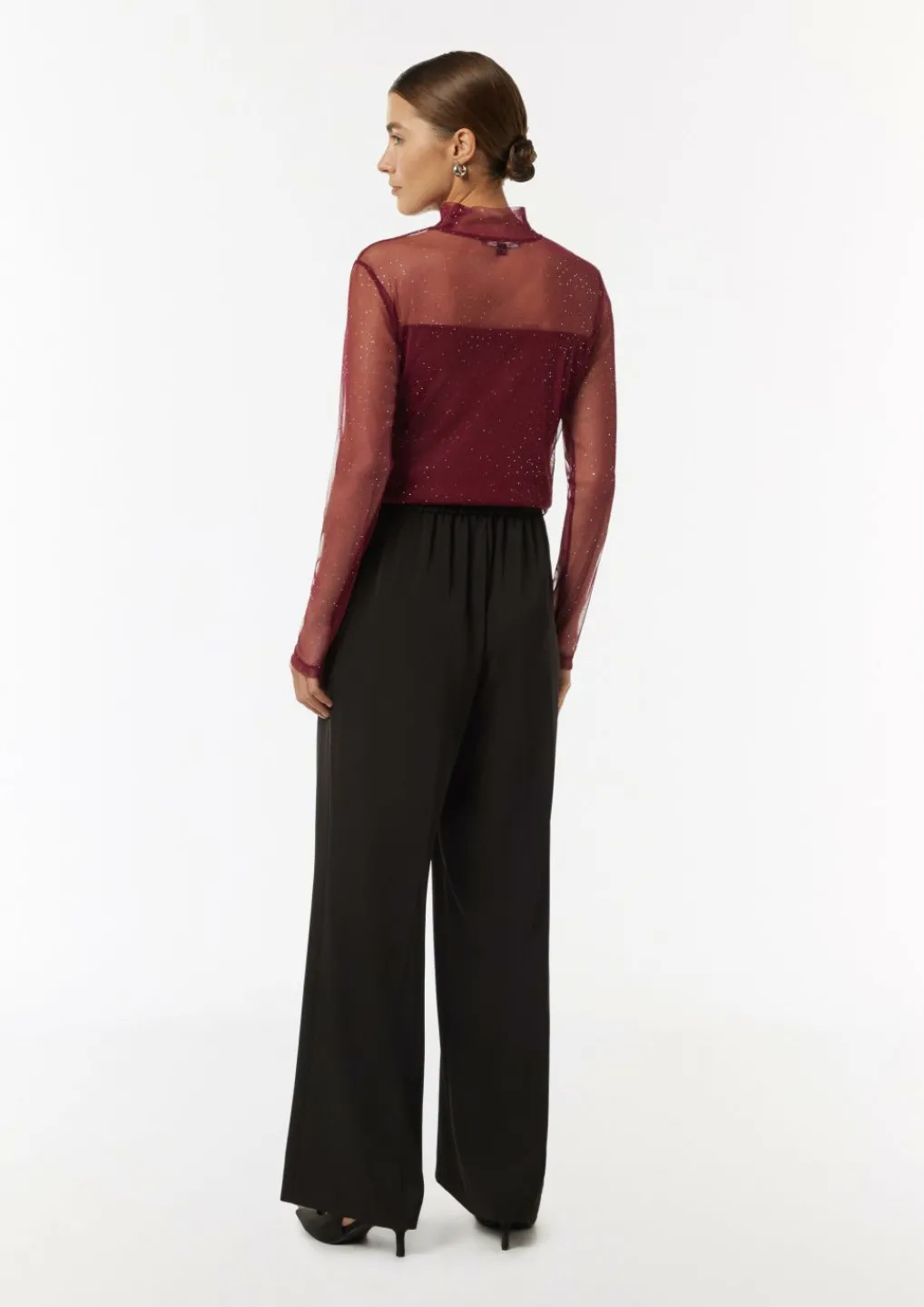 Mesh-Longsleeve mit Glitzer-Details-Comma Online