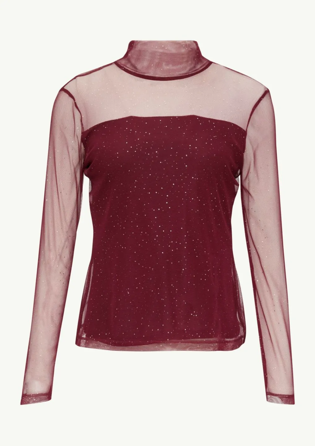 Mesh-Longsleeve mit Glitzer-Details-Comma Online