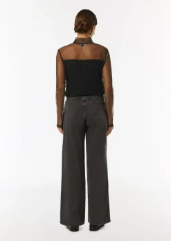 Mesh-Longsleeve mit Glitzer-Details-Comma Best