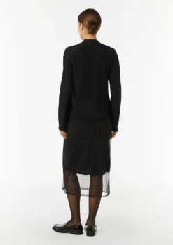 Mesh-Rock mit Metallic-Effekt und kurzem Futter-Comma Sale