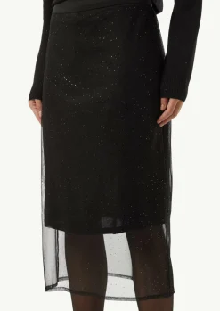 Mesh-Rock mit Metallic-Effekt und kurzem Futter-Comma Sale