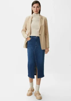 Midi Jeansrock mit Schlitz-Comma Online