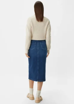 Midi Jeansrock mit Schlitz-Comma Online