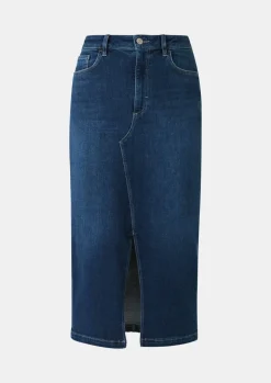 Midi Jeansrock mit Schlitz-Comma Online