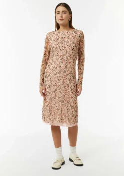 Midikleid aus Mesh mit floralem Print-Comma Discount