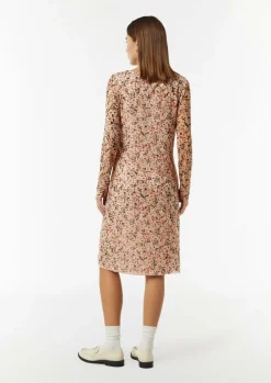 Midikleid aus Mesh mit floralem Print-Comma Discount