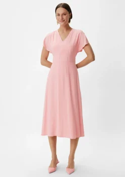 Midi-Kleid aus Satin-Comma Fashion