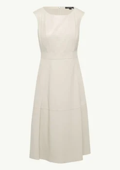 Midi-Kleid in Lederoptik mit Ziernähten-Comma Clearance