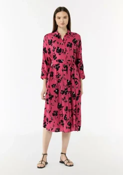 Midi-Kleid mit Hemdkragen-Comma Discount